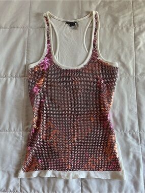 A/X Armani Exchange Sequin Ribbed Tank Top